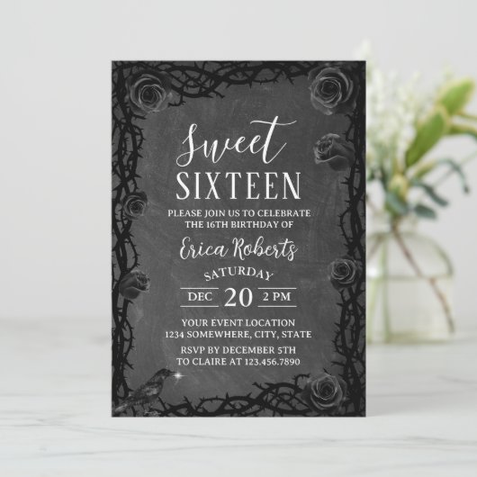 Sweet 16  Thorn Lijst Donkere sprookje Kaart (Staand voorkant)