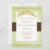 Sweet 16/tiara/groene peridot uitnodigingen (Achterkant)