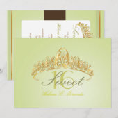 Sweet 16/tiara/groene peridot uitnodigingen (Voorkant / Achterkant)