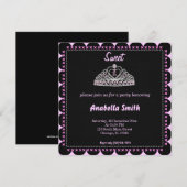 Sweet 16 tiara kaart (Voorkant / Achterkant)