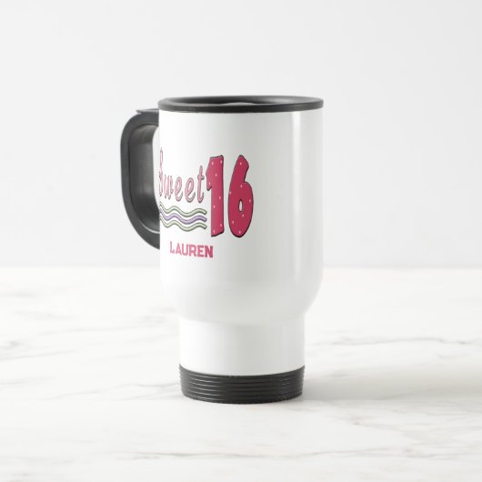 Sweet 16 Travel Mug Reisbeker (Voorkant links)