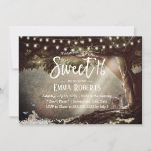 Sweet 16  Tree String Lights Woodland Kaart