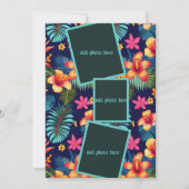 Sweet 16 Tropical Collage Hibiscus Deep Blue Kaart (Achterkant)