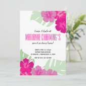 SWEET 16 tropische BIRTHDAY LUAU roze florale susp Kaart (Staand voorkant)