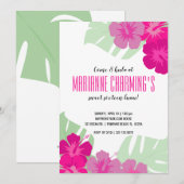 SWEET 16 tropische BIRTHDAY LUAU roze florale susp Kaart (Voorkant / Achterkant)