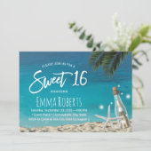 Sweet 16 Tropische strontstrand in fles Kaart (Staand voorkant)