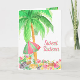 Sweet 16 Tropische Zomer Waterverf Hawaiian Luau
