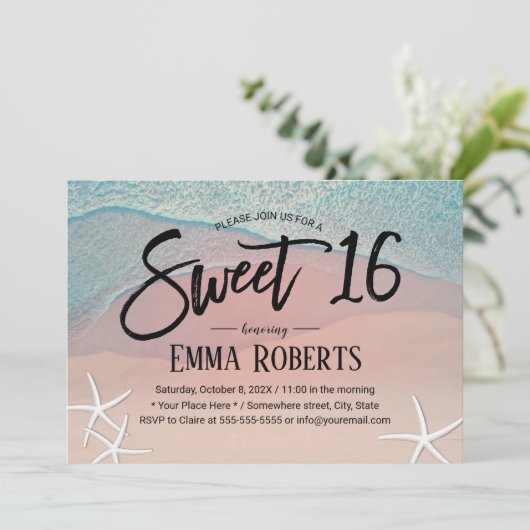 Sweet 16 Tropische zomervakantie Kaart (Staand voorkant)