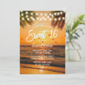 Sweet 16 Tropische zonnepalmstrand Kaart (Staand voorkant)