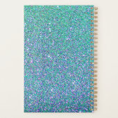 Sweet 16 Turquoise Blue Glitter Girl Personalized Planner (Achterkant)