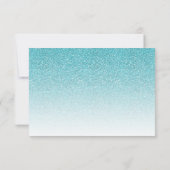 Sweet 16 Turquoise Blue Glitter ombre RSVP Kaart (Achterkant)