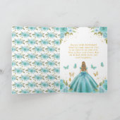 Sweet 16 Turquoise Princess Blonde Girl Kaart (Binnen)