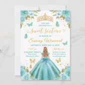 Sweet 16 Turquoise Princess Blonde Girl Kaart (Voorkant)