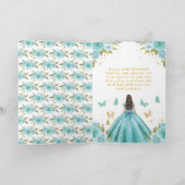 Sweet 16 Turquoise Princess Brunette Girl Kaart (Binnen)