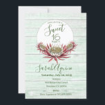 Sweet 16 Type script Moonlight Cactus & Aqua Wood Kaart<br><div class="desc">Een prachtig Aqua wethered wood,  lief 16 verjaardagsfeest met mooie moonlight cactus blooms en een modern trendy script lettertype. Personaliseer je partijgegevens. Laten we het vieren aan de achterkant. U kunt dit behouden of verwijderen.</div>