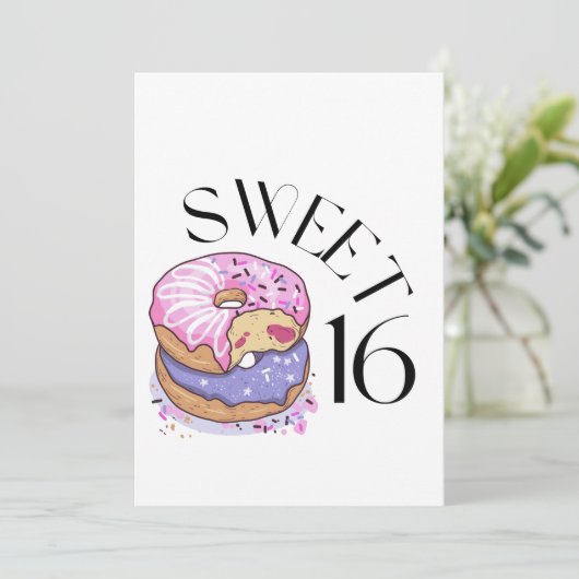 Sweet 16 uitnodiging (Staand voorkant)