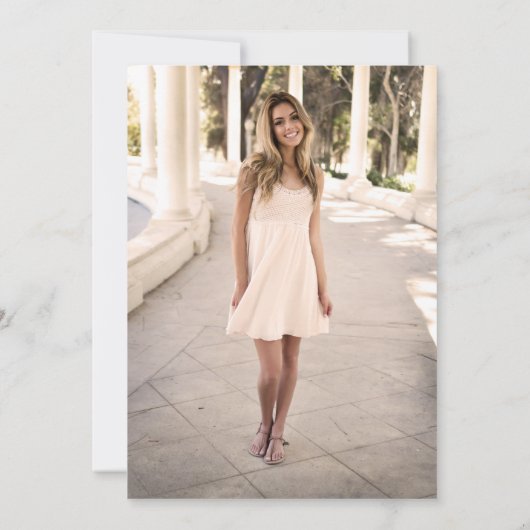 Sweet 16 Uitnodiging Aangepaste foto sjabloon ontw (Achterkant)