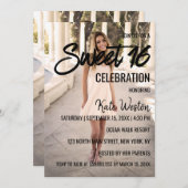 Sweet 16 Uitnodiging Aangepaste foto sjabloon ontw (Voorkant / Achterkant)