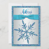 Sweet 16 Uitnodiging | AFGEDRUKTE BOW | Snowflake  (Voorkant)