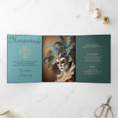 Sweet 16 Uitnodiging Masquerade Party (Binnen)