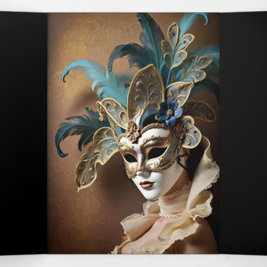 Sweet 16 Uitnodiging Masquerade Party (Binnenkant midden)