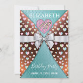 Sweet 16 Uitnodiging met kleurrijke augurken en Bo (Voorkant)