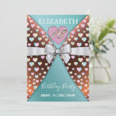 Sweet 16 Uitnodiging met kleurrijke augurken en Bo (Staand voorkant)