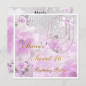 Sweet 16 uitnodiging op zaterdag (Voorkant / Achterkant)