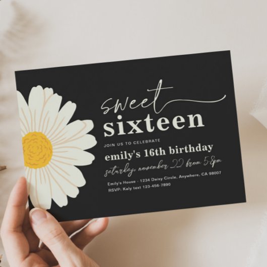 Sweet 16 uitnodiging op zaterdag