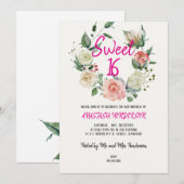 Sweet 16 uitnodiging op zaterdag (Voorkant / Achterkant)