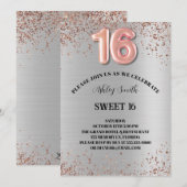 Sweet 16 uitnodiging op zaterdag (Voorkant / Achterkant)