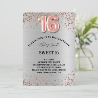 Sweet 16 uitnodiging op zaterdag