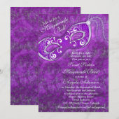 Sweet 16 uitnodiging op zaterdag | Masquerade Paar (Voorkant / Achterkant)