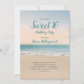 Sweet 16 Uitnodiging Tropisch Beach Theme Party (Voorkant)