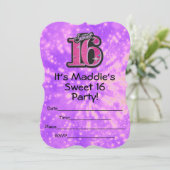 Sweet 16 Uitnodigingen (Staand voorkant)