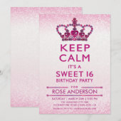 Sweet 16 Uitnodigingen | Pareltjes, juwelen, diama (Voorkant / Achterkant)