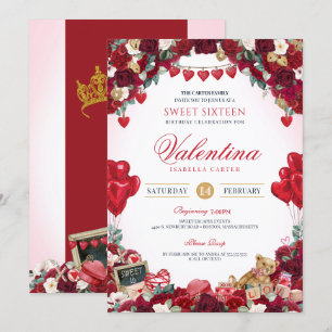 Sweet 16 Valentijns's verjaardagsfeest Kaart