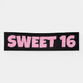 SWEET 16 VERJAARDAG BANNER ROZE (Horizontaal)