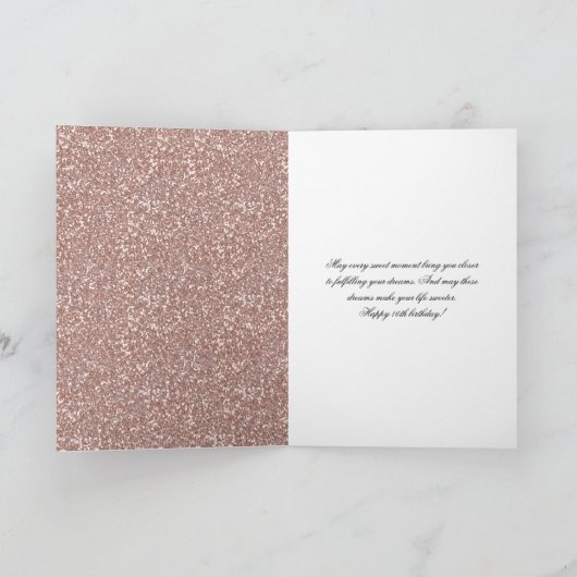 Sweet 16 Verjaardag Bloemen Roos Gouden jurk Kaart (Binnen)