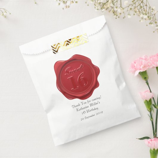 Sweet 16 verjaardag Dank je Rode Wax-zegel Bedankzakje (Gezegeld)