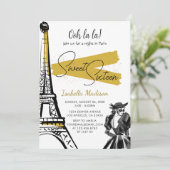 Sweet 16 Verjaardag Eiffeltoren Nacht in Parijs Go Kaart (Staand voorkant)