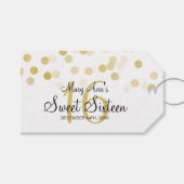 Sweet 16 Verjaardag Faux Gouden Folie Glitter Ligh Cadeaulabel (Voorkant (Horizontaal))