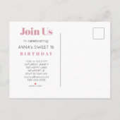 ** Sweet 16 Verjaardag Foto Groene PinK Mint AP29 Uitnodiging Briefkaart (Achterkant)