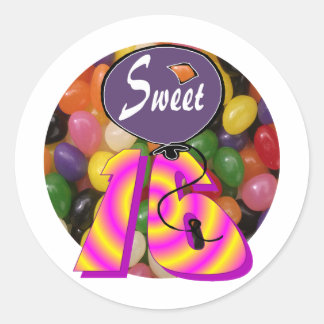 Sweet 16 Verjaardag Gear Ronde Sticker