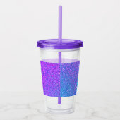 Sweet 16 Verjaardag Glitter Paarse Blauwgroen gepe Acryl Drinkbeker (Rechts)