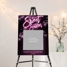 Sweet 16 Verjaardag Heet Roze Neon Glow Donker Fee