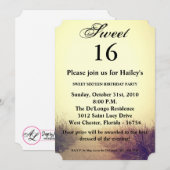 Sweet 16 Verjaardag Invite Sunrise Pathway Walkway Kaart (Voorkant / Achterkant)