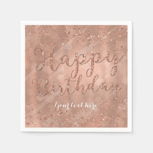 Sweet 16 Verjaardag Nep Rose Goud Glitter Feest Servet