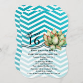 Sweet 16 Verjaardag Nodig Boho Cacti Cactus Succul Kaart (Voorkant / Achterkant)