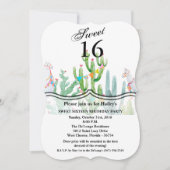 Sweet 16 Verjaardag Nodig Boho Llama Bohemian Cact Kaart (Voorkant)